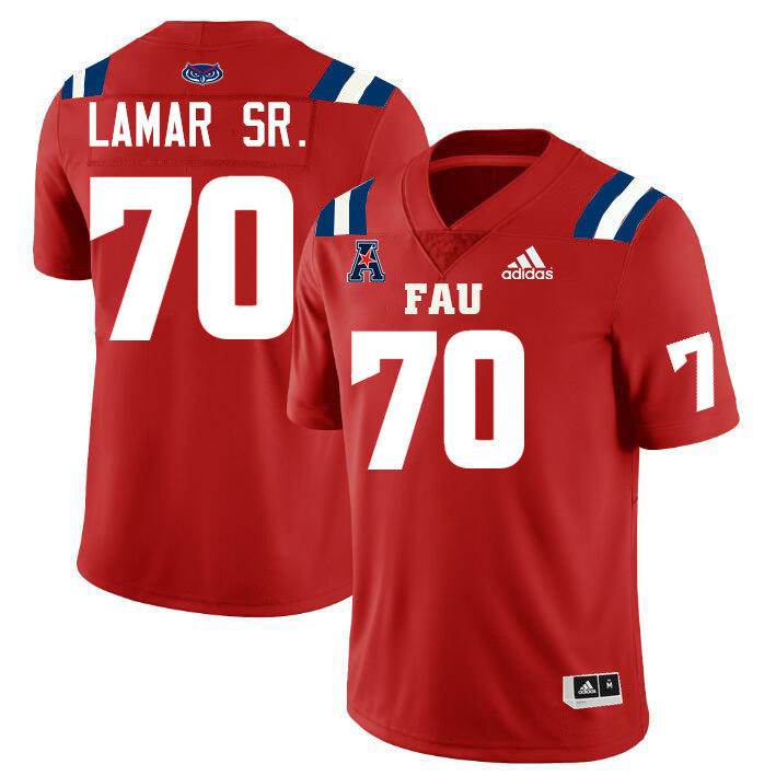 Florida Atlantic Owls #70 Malcolm Lamar Sr. College Football Jerseys Stitched-Red